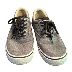 Sperry Mens Canvas Gray Sneakers Shoes Size 13M